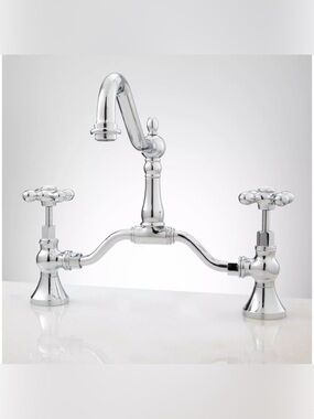 Signature Hardware Elnora Bridge Faucet (Chrome) - cross handles